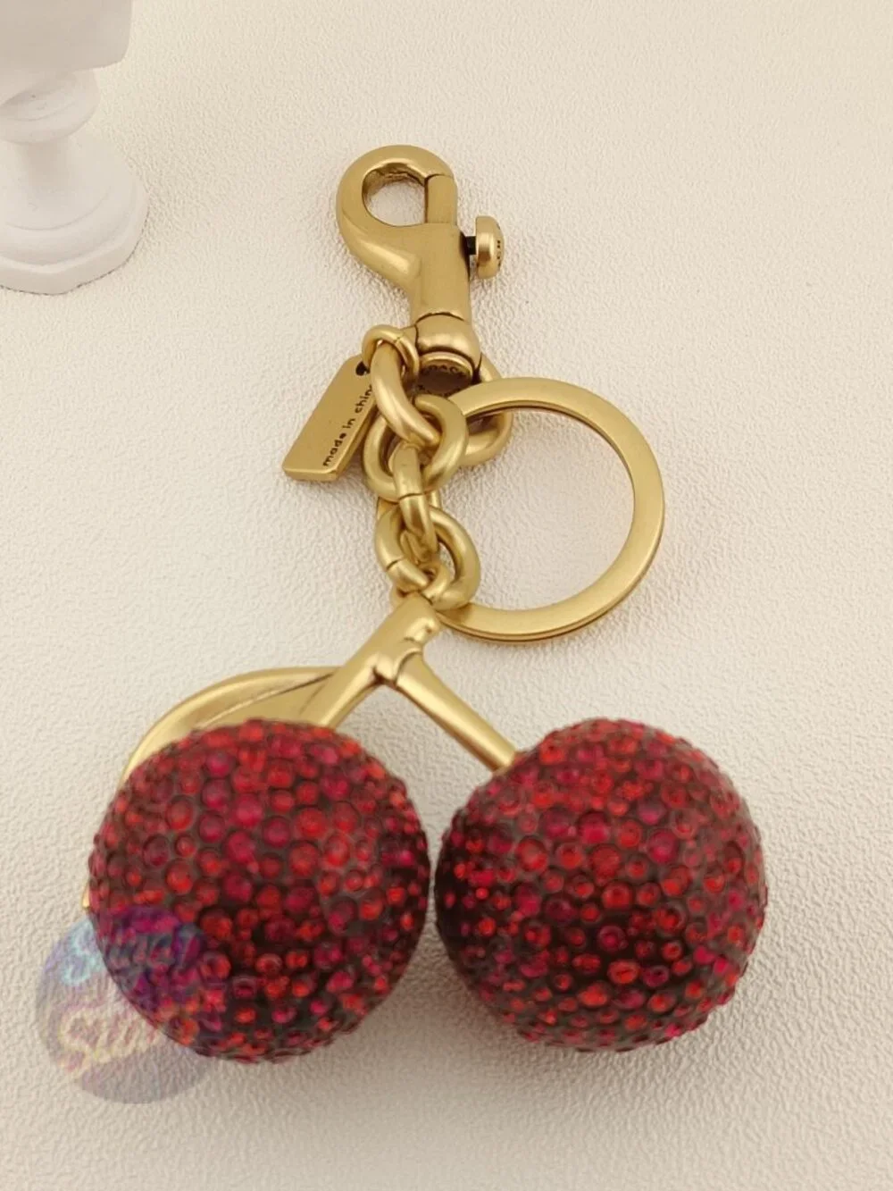 Coach Crystal Cherry Bag Charm / Keychain Coach Bag Accssories - Picture 2 of 9